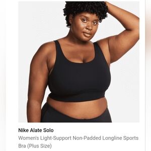 Nike Alate Solo Black Sports Bra (Plus Size) size 3x